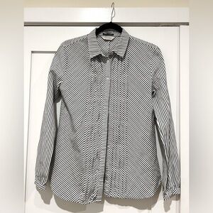 Scotch and Soda Black and White Bon Apetit Stipe Button Down Short